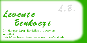 levente benkoczi business card